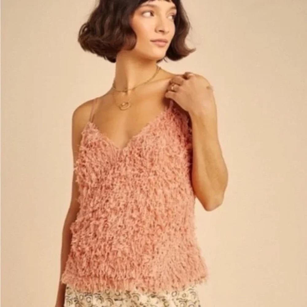 NWT Anthropologie Sunday in Brooklyn Coral Feather Tank